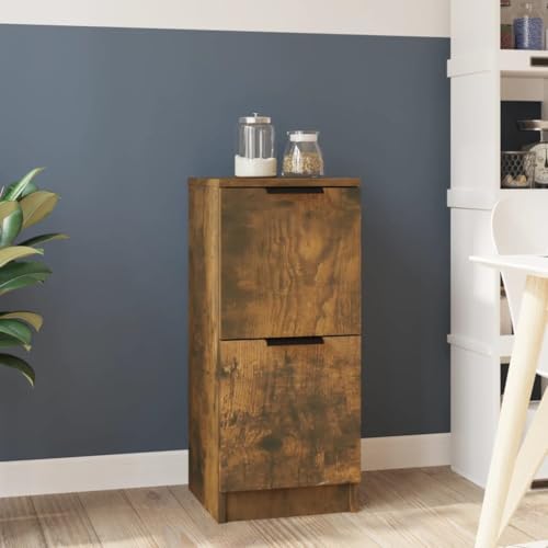 QJBSAVVA Sideboard Räuchereiche 30x30x70 cm Holzwerkstoff - Stabiles Sideboard mit viel Stauraum für Wohnzimmer, Küche oder Flur von QJBSAVVA