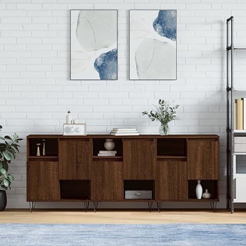 QJBSAVVA Sideboard Set 3-TLG Braun Eichen-Optik aus Holzwerkstoff - Stilvolles Sideboard für Wohnzimmer, Küche & Flur mit viel Stauraum QJBSAVVA Sideboard Set 3-TLG Braun Eichen-Optik aus Holzwerkstoff - Stilvolles Sideboard für Wohnzimmer, Küche & Flur mit viel Stauraum von QJBSAVVA