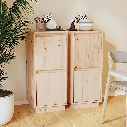 QJBSAVVA Sideboard-Set aus Massivholz Kiefer und MDF, 2 Stück, 31,5x34x75 cm, mit Türen und Schwebefüßen, dekorativ und praktisch für Wohnzimmer, Küche oder Flur QJBSAVVA Sideboard-Set aus Massivholz Kiefer und MDF, 2 Stück, 31,5x34x75 cm, mit Türen und Schwebefüßen, dekorativ und praktisch für Wohnzimmer, Küche oder Flur von QJBSAVVA