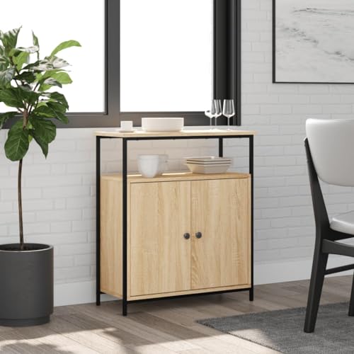 QJBSAVVA Sideboard Sonoma-Eiche 70x30x80 cm Holzwerkstoff mit verstellbaren Beinen, robuster Oberplatte & viel Stauraum QJBSAVVA Sideboard Sonoma-Eiche 70x30x80 cm Holzwerkstoff mit verstellbaren Beinen, robuster Oberplatte & viel Stauraum von QJBSAVVA
