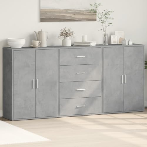 QJBSAVVA Sideboard Wohnzimmer 3er Set Betongrau aus Holzwerkstoff - Modernes Design mit Robustheit und Langlebigkeit für Wohnzimmer, Flur und Büro QJBSAVVA Sideboard Wohnzimmer 3er Set Betongrau aus Holzwerkstoff - Modernes Design mit Robustheit und Langlebigkeit für Wohnzimmer, Flur und Büro von QJBSAVVA