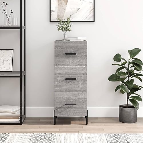 QJBSAVVA Sideboard Wohnzimmer Grau Sonoma Modernes Design mit 3 Schubladen & Metallbeinen QJBSAVVA Sideboard Wohnzimmer Grau Sonoma Modernes Design mit 3 Schubladen & Metallbeinen von QJBSAVVA
