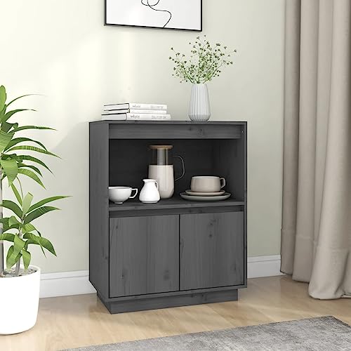 QJBSAVVA Sideboard aus Massivholz Kiefer Grau 60x34x75 cm - Stilvolles Beistellschrank für Wohnzimmer, Küche & Flur QJBSAVVA Sideboard aus Massivholz Kiefer Grau 60x34x75 cm - Stilvolles Beistellschrank für Wohnzimmer, Küche & Flur von QJBSAVVA