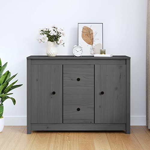 QJBSAVVA Sideboard aus massivem Kiefernholz Grau 100x35x74 cm mit 2 Schubladen & 4 Fächern - Stilvolles Wohnzimmer Sideboard mit viel Stauraum für Flur, Küche oder Büro QJBSAVVA Sideboard aus massivem Kiefernholz Grau 100x35x74 cm mit 2 Schubladen & 4 Fächern - Stilvolles Wohnzimmer Sideboard mit viel Stauraum für Flur, Küche oder Büro von QJBSAVVA