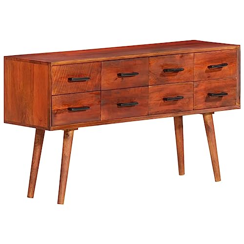 QJBSAVVA Sideboard aus massivem Mangoholz im Landhausstil mit 8 Schubladen, rustikales Design für Wohnzimmer, Küche & Flur, 110x30x59 cm QJBSAVVA Sideboard aus massivem Mangoholz im Landhausstil mit 8 Schubladen, rustikales Design für Wohnzimmer, Küche & Flur, 110x30x59 cm von QJBSAVVA