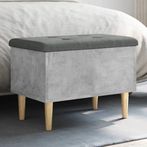 QJBSAVVA Sitzbank mit Stauraum Betongrau 62x42x46 cm Holzwerkstoff Eukalyptus Massivholz Gepolstertes Kissen für Flur Wohnzimmer Schlafzimmer QJBSAVVA Sitzbank mit Stauraum Betongrau 62x42x46 cm Holzwerkstoff Eukalyptus Massivholz Gepolstertes Kissen für Flur Wohnzimmer Schlafzimmer von QJBSAVVA