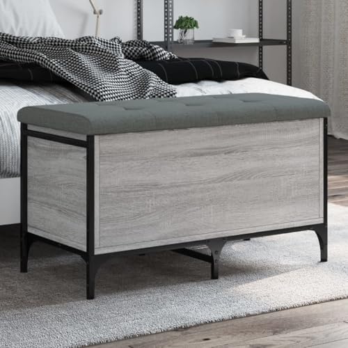 QJBSAVVA Sitzbank mit Stauraum Grau Sonoma 82x42x45 cm Holzwerkstoff Metall für Flur Wohnzimmer Schlafzimmer QJBSAVVA Sitzbank mit Stauraum Grau Sonoma 82x42x45 cm Holzwerkstoff Metall für Flur Wohnzimmer Schlafzimmer von QJBSAVVA