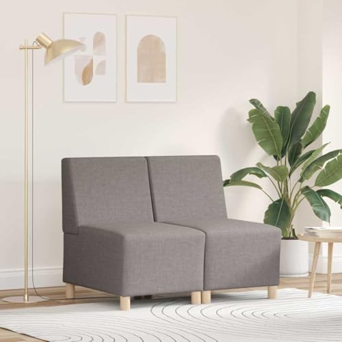 QJBSAVVA Sofa Stühle 2er Set Modernes Design Kompakt 55 x 74 x 82 cm Atmungsaktiver Stoff Taupe Robuste Konstruktion für Wohnzimmer Balkon und kleine Räume von QJBSAVVA