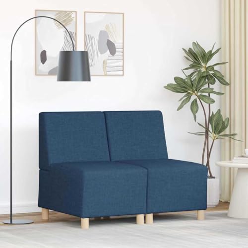 QJBSAVVA Sofa Stühle Blau 2er Set Modernes Design mit Atmungsaktivem Stoff Kompakte Maße 55 x 74 x 82 cm für Wohnzimmer Balkon und Jugendzimmer von QJBSAVVA
