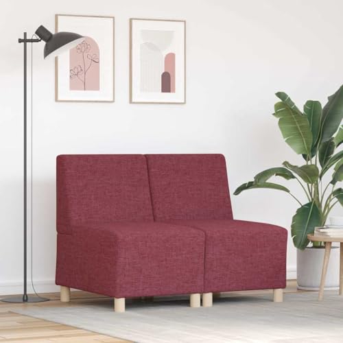 QJBSAVVA Sofa Stühle Rot 2er Set Modernes Design Kompakte Maße 55 x 74 x 82 cm Atmungsaktiver Stoff & Stabile Konstruktion für Wohnzimmer Balkon und kleine Räume von QJBSAVVA