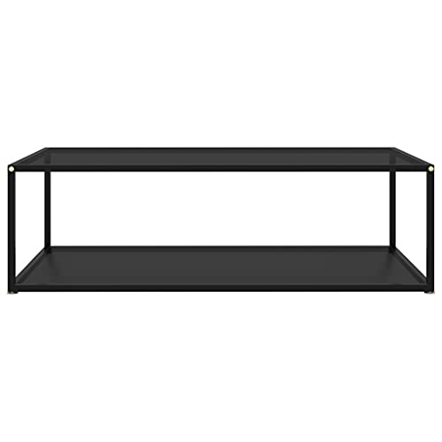 QJBSAVVA Sofa Table Kleiner Wohnzimmertisch Living Room Coffee Table Living Room - Couchtisch Schwarz 120x60x35 cm Hartglas für Küche Wohnzimmer Garten Balkon QJBSAVVA Sofa Table Kleiner Wohnzimmertisch Living Room Coffee Table Living Room - Couchtisch Schwarz 120x60x35 cm Hartglas für Küche Wohnzimmer Garten Balkon von QJBSAVVA