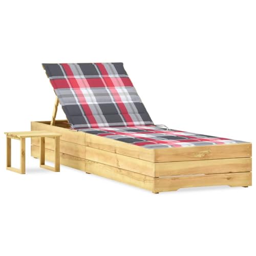 QJBSAVVA Sonnenliege aus Kiefernholz mit Verstellbarer Rückenlehne Tisch und Auflage Wetterfest & Langlebig für Garten Balkon und Strand 198 x 68 cm QJBSAVVA Sonnenliege aus Kiefernholz mit Verstellbarer Rückenlehne Tisch und Auflage Wetterfest & Langlebig für Garten Balkon und Strand 198 x 68 cm von QJBSAVVA