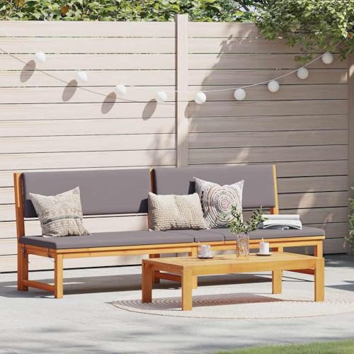 QJBSAVVA Sonnenliege aus massivem Akazienholz mit 3-Fach Verstellbarer Rückenlehne und hellgrauen Kissen 60 x 180 cm Faltbare Gartenliege für Terrasse Balkon und Strand QJBSAVVA Sonnenliege aus massivem Akazienholz mit 3-Fach Verstellbarer Rückenlehne und hellgrauen Kissen 60 x 180 cm Faltbare Gartenliege für Terrasse Balkon und Strand von QJBSAVVA