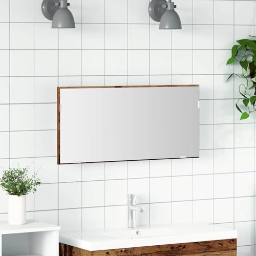 QJBSAVVA Spiegelschrank mit LED Altholz 80x37 cm Rustikaler Wandspiegel mit Aufbewahrung Funktionale Deko für Badezimmer Schlafzimmer Wohnzimmer QJBSAVVA Spiegelschrank mit LED Altholz 80x37 cm Rustikaler Wandspiegel mit Aufbewahrung Funktionale Deko für Badezimmer Schlafzimmer Wohnzimmer von QJBSAVVA