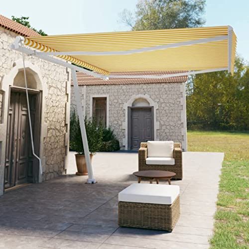 QJBSAVVA Standmarkise 450x350 cm Gelb Weiß Freistehende Markise mit 360 Grad Drehfunktion UV Schutz und Wasserdicht für Terrasse Balkon Garten QJBSAVVA Standmarkise 450x350 cm Gelb Weiß Freistehende Markise mit 360 Grad Drehfunktion UV Schutz und Wasserdicht für Terrasse Balkon Garten von QJBSAVVA