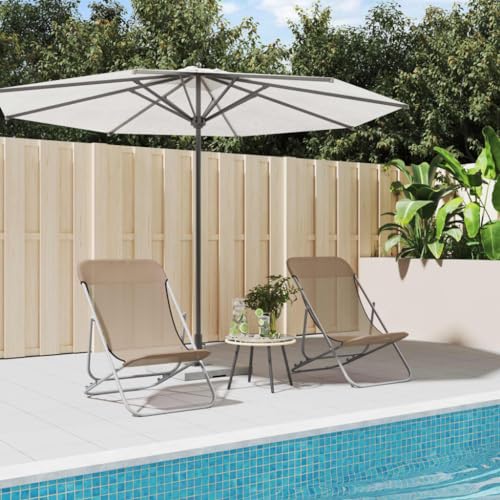 QJBSAVVA Strandstuhl Klappbar 2er Set Taupe Textilene & Pulverbeschichteter Stahl 3-Fach Verstellbar Leicht & Platzsparend für Strand Pool Garten und Balkon QJBSAVVA Strandstuhl Klappbar 2er Set Taupe Textilene & Pulverbeschichteter Stahl 3-Fach Verstellbar Leicht & Platzsparend für Strand Pool Garten und Balkon von QJBSAVVA