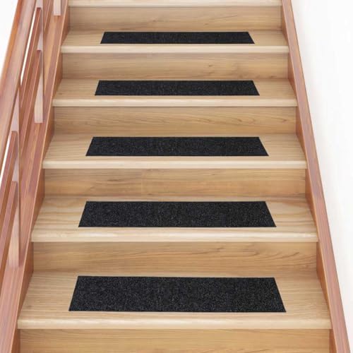 QJBSAVVA Stufenmatten Selbstklebend 30 Stück 76x20 cm Schwarz Rechteckig Antirutsch Treppenteppich mit Modernem Design für Innenbereich QJBSAVVA Stufenmatten Selbstklebend 30 Stück 76x20 cm Schwarz Rechteckig Antirutsch Treppenteppich mit Modernem Design für Innenbereich von QJBSAVVA