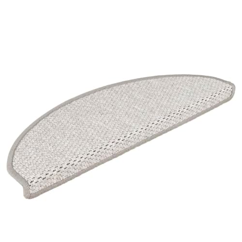 QJBSAVVA Stufenmatten Selbstklebend 30 Stück Sisal-Optik 65x21x4cm Platina Antirutsch Treppenschutz für Innenbereich von QJBSAVVA