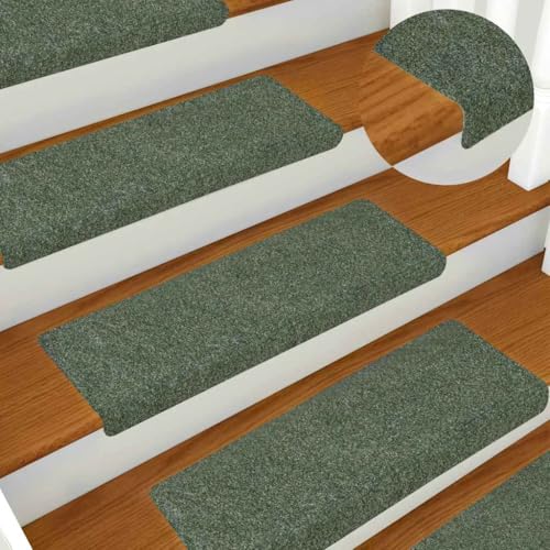 QJBSAVVA Stufenmatten Set 15 Stück 65x21x4 cm Grün Selbstklebend Antirutsch Treppenteppich mit Rechteckigem Rand für Innenbereich QJBSAVVA Stufenmatten Set 15 Stück 65x21x4 cm Grün Selbstklebend Antirutsch Treppenteppich mit Rechteckigem Rand für Innenbereich von QJBSAVVA