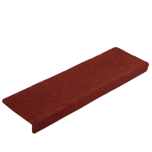 QJBSAVVA Stufenmatten Set 20 Stück Selbstklebend 65x21x4 cm Bordeauxrot Polypropylen Antirutsch Treppenschutz für Innenbereich von QJBSAVVA