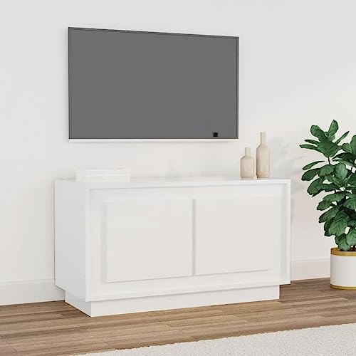 QJBSAVVA TV-Schrank, Tv Highboard Tv Regal Wohnwand Fernseher Tisch Modern Geeignet für Fernseher Schlafzimmer Wohnzimmer Den Flur Hochglanz-Weiß 80x35x45 cm Holzwerkstoff von QJBSAVVA