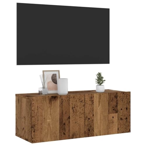 QJBSAVVA TV Schrank Altholz-Optik Holzwerkstoff 80x30x30 cm mit 2 Türen Wandmontage Stauraum für Wohnzimmer und Schlafzimmer QJBSAVVA TV Schrank Altholz-Optik Holzwerkstoff 80x30x30 cm mit 2 Türen Wandmontage Stauraum für Wohnzimmer und Schlafzimmer von QJBSAVVA