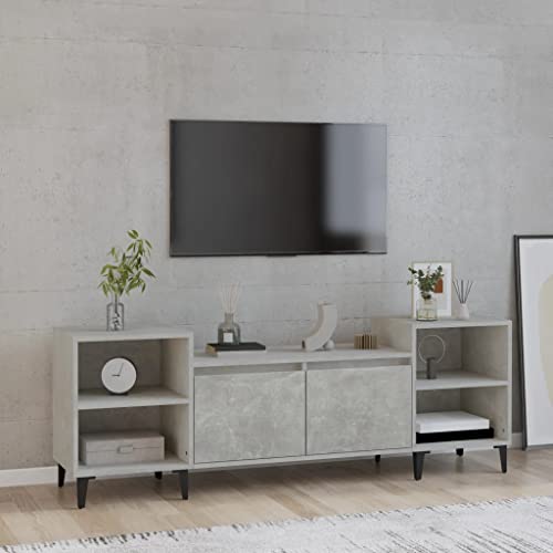 QJBSAVVA TV Schrank Betongrau 160x35x55 cm aus Holzwerkstoff und Metall mit 6 Fächern und praktischen Türen für Wohnzimmer QJBSAVVA TV Schrank Betongrau 160x35x55 cm aus Holzwerkstoff und Metall mit 6 Fächern und praktischen Türen für Wohnzimmer von QJBSAVVA
