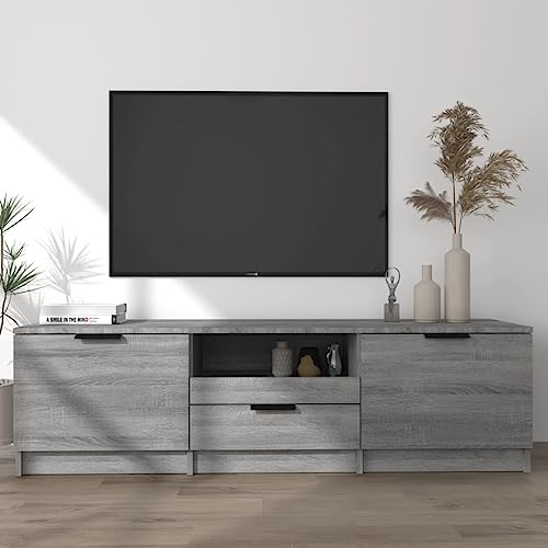 QJBSAVVA TV-Schrank Grau Sonoma 140x35x40 cm aus Holzwerkstoff mit 3 Fächern & Schublade – Moderner TV-Ständer für Wohnzimmer & Home-Entertainment QJBSAVVA TV-Schrank Grau Sonoma 140x35x40 cm aus Holzwerkstoff mit 3 Fächern & Schublade – Moderner TV-Ständer für Wohnzimmer & Home-Entertainment von QJBSAVVA