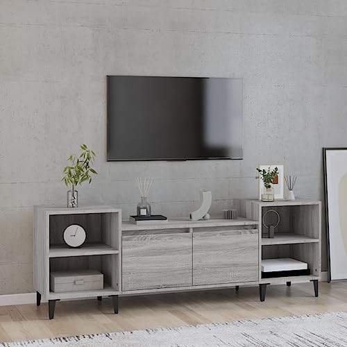 QJBSAVVA TV Schrank Grau Sonoma 160x35x55 cm Holzwerkstoff Modernes Design mit 6 Fächern & Türen Robuster TV Unterschrank für Wohnzimmer QJBSAVVA TV Schrank Grau Sonoma 160x35x55 cm Holzwerkstoff Modernes Design mit 6 Fächern & Türen Robuster TV Unterschrank für Wohnzimmer von QJBSAVVA
