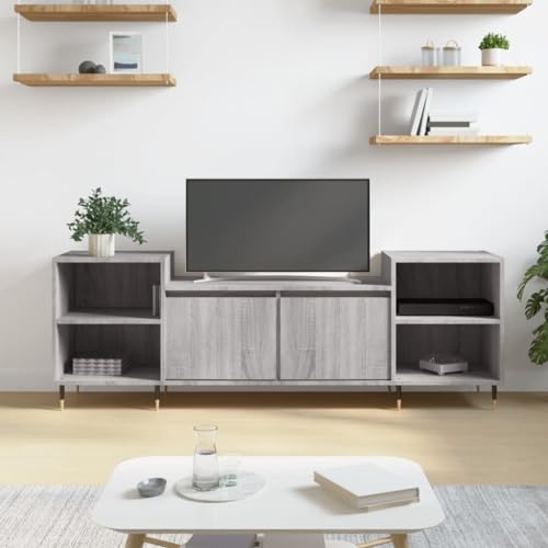 QJBSAVVA TV-Schrank Grau Sonoma 160x35x55 cm aus Holzwerkstoff mit 6 Fächern und robuster Oberplatte, stilvolles Lowboard für Wohnzimmer und Wohnraum QJBSAVVA TV-Schrank Grau Sonoma 160x35x55 cm aus Holzwerkstoff mit 6 Fächern und robuster Oberplatte, stilvolles Lowboard für Wohnzimmer und Wohnraum von QJBSAVVA