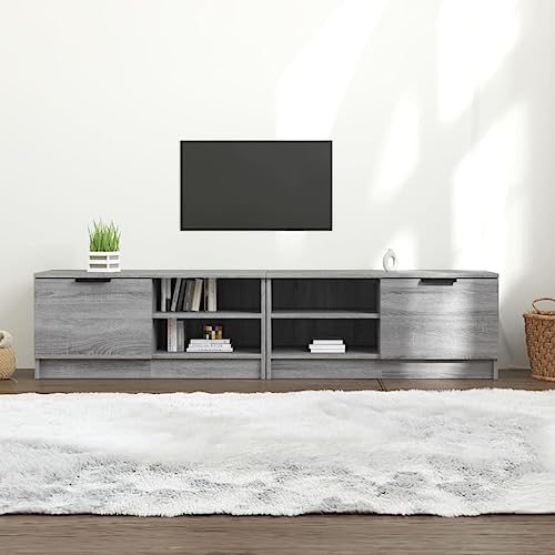 QJBSAVVA TV Schrank Grau Sonoma Moderner TV-Ständer aus Holzwerkstoff mit 3 Fächern & Schublade Stauraum für Wohnzimmer QJBSAVVA TV Schrank Grau Sonoma Moderner TV-Ständer aus Holzwerkstoff mit 3 Fächern & Schublade Stauraum für Wohnzimmer von QJBSAVVA