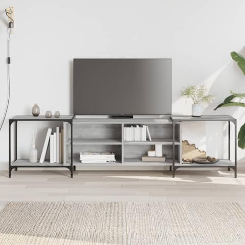 QJBSAVVA TV Schrank Grau Sonoma Moderner TV Unterschrank aus Holzwerkstoff & Metall mit Verstellbarer Breite & Beinen Stilvolles Lowboard für Wohnzimmer QJBSAVVA TV Schrank Grau Sonoma Moderner TV Unterschrank aus Holzwerkstoff & Metall mit Verstellbarer Breite & Beinen Stilvolles Lowboard für Wohnzimmer von QJBSAVVA