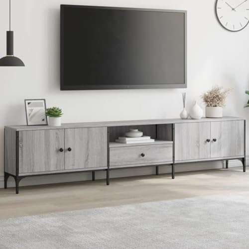 QJBSAVVA TV Schrank Grau Sonoma Modernes Design mit Stauraum aus Holzwerkstoff & Metall für Wohnzimmer QJBSAVVA TV Schrank Grau Sonoma Modernes Design mit Stauraum aus Holzwerkstoff & Metall für Wohnzimmer von QJBSAVVA