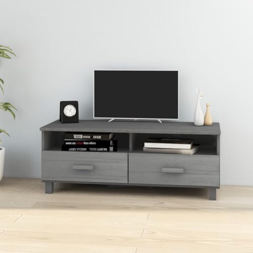 QJBSAVVA TV-Schrank HAMAR aus massivem Kiefernholz und MDF, dunkelgrau, 106x40x40 cm mit 2 Schubladen und 2 Fächern, Stabiler Fernsehschrank für Wohnzimmer QJBSAVVA TV-Schrank HAMAR aus massivem Kiefernholz und MDF, dunkelgrau, 106x40x40 cm mit 2 Schubladen und 2 Fächern, Stabiler Fernsehschrank für Wohnzimmer von QJBSAVVA