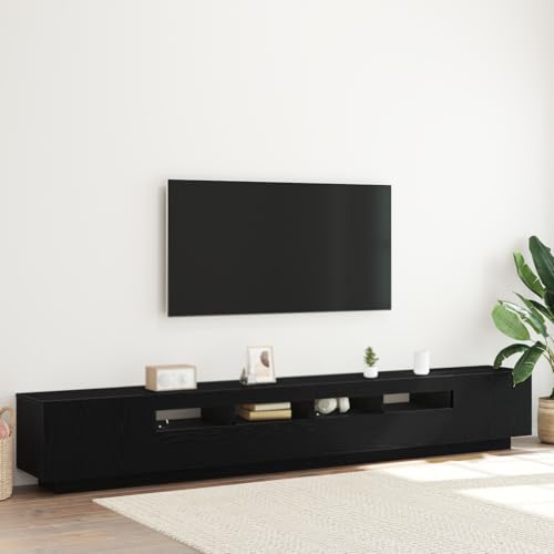 QJBSAVVA TV Schrank Lowboard Schwarz Eiche Modernes Design mit Schiebetüren und USB-Anschluss Holzwerkstoff 260x35x40 cm für Wohnzimmer QJBSAVVA TV Schrank Lowboard Schwarz Eiche Modernes Design mit Schiebetüren und USB-Anschluss Holzwerkstoff 260x35x40 cm für Wohnzimmer von QJBSAVVA