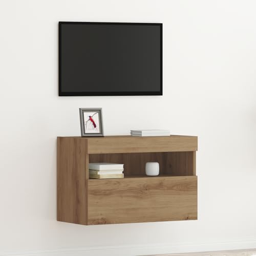 QJBSAVVA TV Schrank Lowboard mit LED-Beleuchtung Artisan Eiche 60x30x40 cm Modernes Design für Wohnzimmer QJBSAVVA TV Schrank Lowboard mit LED-Beleuchtung Artisan Eiche 60x30x40 cm Modernes Design für Wohnzimmer von QJBSAVVA