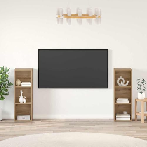 QJBSAVVA TV Schrank Set 2-teilig aus Holzwerkstoff in Eiche handwerklich gefertigt Modulares Design mit würfelförmigen Fächern Stauraum für Wohnzimmer QJBSAVVA TV Schrank Set 2-teilig aus Holzwerkstoff in Eiche handwerklich gefertigt Modulares Design mit würfelförmigen Fächern Stauraum für Wohnzimmer von QJBSAVVA