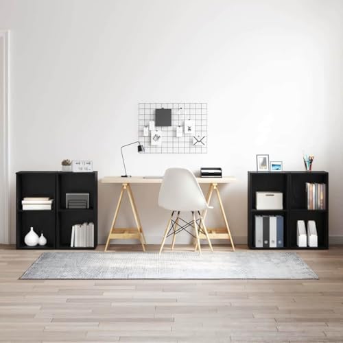 QJBSAVVA TV Schrank Set 4-teilig Schwarz Eiche Modernes Würfelregalsystem mit Stauraum für Wohnzimmer QJBSAVVA TV Schrank Set 4-teilig Schwarz Eiche Modernes Würfelregalsystem mit Stauraum für Wohnzimmer von QJBSAVVA