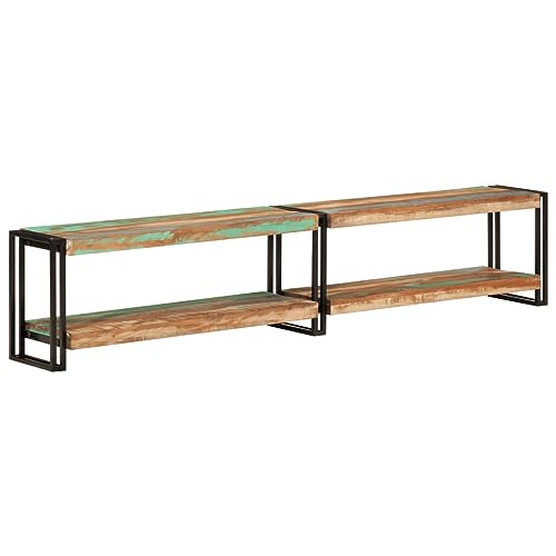QJBSAVVA TV-Schrank aus massivem Altholz mit Metallrahmen, stilvolles Lowboard für Wohnzimmer, 200x30x40 cm, viel Stauraum & robuste Oberfläche QJBSAVVA TV-Schrank aus massivem Altholz mit Metallrahmen, stilvolles Lowboard für Wohnzimmer, 200x30x40 cm, viel Stauraum & robuste Oberfläche von QJBSAVVA