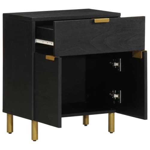 QJBSAVVA Telefonschrank Badezimmerschrank Betttisch Coffee Table - Nachttisch Schwarz 50x33x60 cm Holzwerkstoff für Wohnzimmer Schlafzimmer Badezimmer Balkon von QJBSAVVA