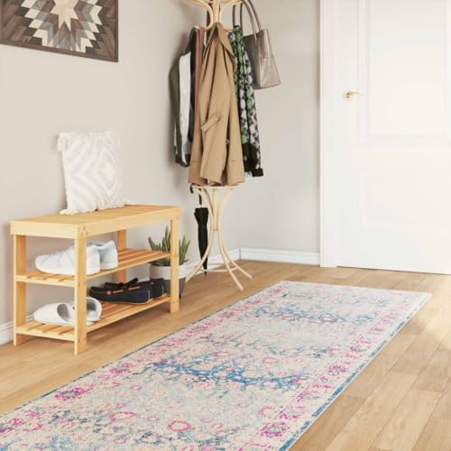 QJBSAVVA Teppich Läufer Flur 80x300 cm Weicher Samt Rutschfester Bodenbelag mit Auffälligem Muster Geräuschdämmend und Pflegeleicht für Wohnzimmer Schlafzimmer Küche von QJBSAVVA