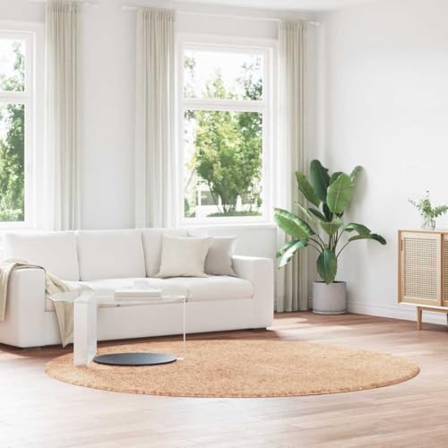 QJBSAVVA Teppich Shaggy Hochflor NAVARRA Beige 240x240 cm Rund 100% Polyester Robuster und Bequemer Wohnzimmerteppich für Innen und Außen Balkon Schlafzimmer QJBSAVVA Teppich Shaggy Hochflor NAVARRA Beige 240x240 cm Rund 100% Polyester Robuster und Bequemer Wohnzimmerteppich für Innen und Außen Balkon Schlafzimmer von QJBSAVVA