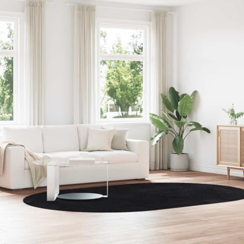 QJBSAVVA Teppich Shaggy Hochflor NAVARRA Schwarz 300x200 cm Oval 100% Polyester Robust & rutschfest Leicht zu Reinigen für Wohnzimmer Balkon und Schlafzimmer QJBSAVVA Teppich Shaggy Hochflor NAVARRA Schwarz 300x200 cm Oval 100% Polyester Robust & rutschfest Leicht zu Reinigen für Wohnzimmer Balkon und Schlafzimmer von QJBSAVVA