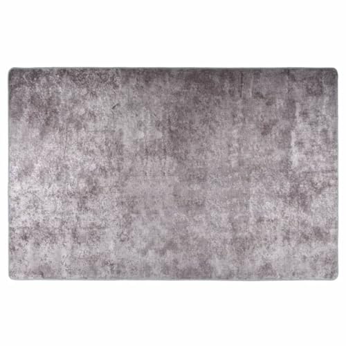 QJBSAVVA Teppich Wohnzimmer Grau 80x150 cm Weicher Samt Rutschfester Teppich Läufer Schalldämpfend Maschinenwaschbar für Flur Schlafzimmer Balkon von QJBSAVVA