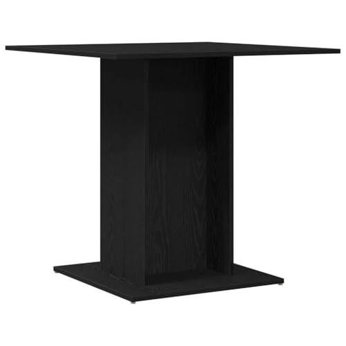QJBSAVVA Terassentisch Küchentisch Klein Campingtisch Kitchen Table - Esstisch Schwarz Eichen-Optik 80x80x75 cm Holzwerkstoff für Balcony Camping Living Room Dining Room von QJBSAVVA