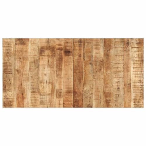 QJBSAVVA Tischplatte 120x60x1,5 cm Raues Mangoholz Massivholz Arbeitsplatte Küche mit 2 Trägern Modernes Natur-Design für Balkon Wohnzimmer Garten von QJBSAVVA