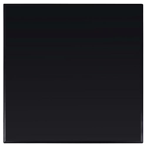 QJBSAVVA Tischplatte Schwarz 800 x 800 mm 6 mm gehärtetes Glas, quadratische Esstischplatte Modernes Design Robust & Kratzfest, für Küche Wohnzimmer Balkon von QJBSAVVA