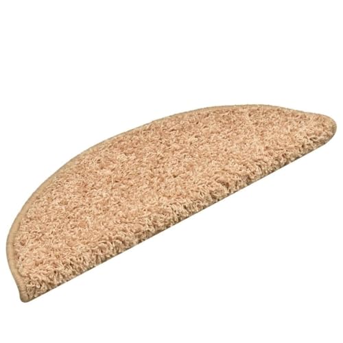QJBSAVVA Treppenmatten 30 Stück Goldene Stufenmatten aus 100% PP mit 20 mm Florhöhe Schalldämmend und rutschfest für Innenbereiche von QJBSAVVA
