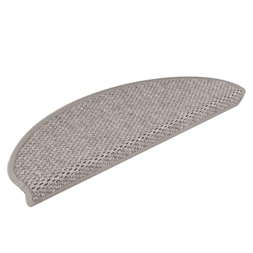 QJBSAVVA Treppenmatten Selbstklebend 15 Stück Sisal Optik 65x21x4 cm Silber Antirutschmatte für Stufen Modernes Design von QJBSAVVA