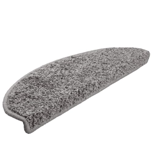 QJBSAVVA Treppenmatten Set 20 Stück Grau 65x21x4 cm PP getuftet Antirutschmatten für Innenbereich mit selbstklebenden Bändern von QJBSAVVA